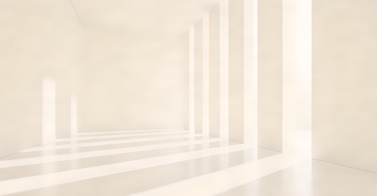 A bright full-width 1200x624 minimalist photograph of vertical sanctuary windows casting clean paths of morning sunbeams, representing ancient keys to divine light.